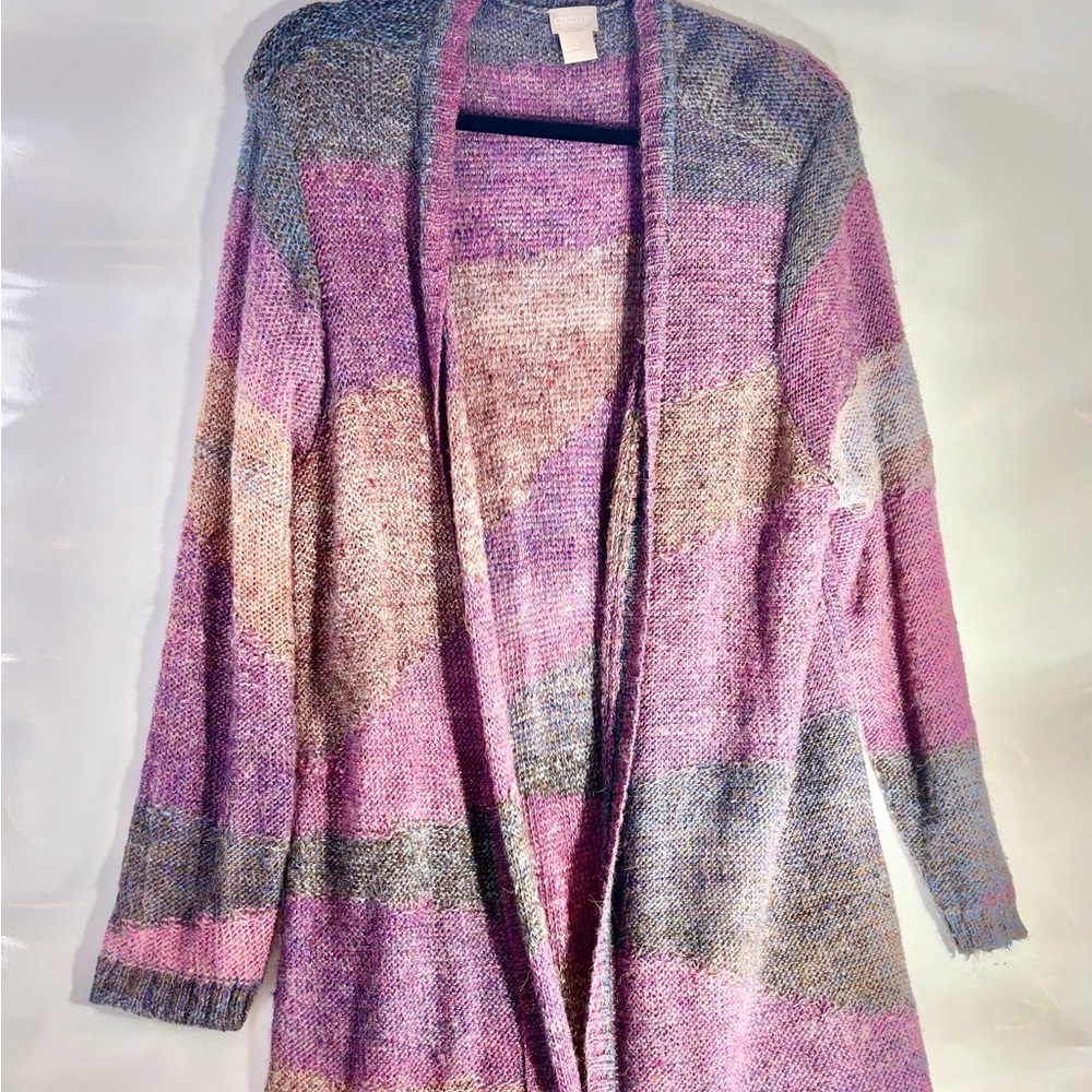 Chico's Multicolor Open-Front Cardigan